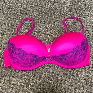 VS push-up bra 36D pink with purple lace